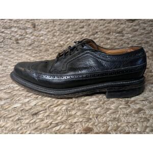 Thom McAn O’Sullivans Leather Oxford Brogue Black Dress Shoes Loafers Size 8.5